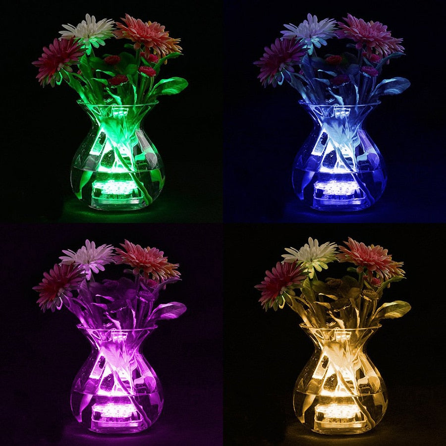 10 Led Remote Controlled RGB Submersible Light Battery Operated Underwater Night Lamp Outdoor Vase Bowl Garden Party Decoration