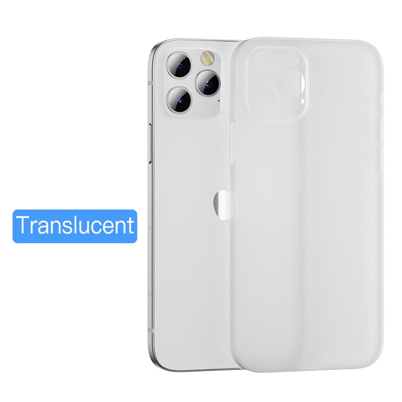 Ultra Thin Matte Phone Case For iPhone 12 11 Pro Max X XR XS Max 7 6 6s 8 Plus SE 2020 Lens Full Cover Shockproof Frosted Case