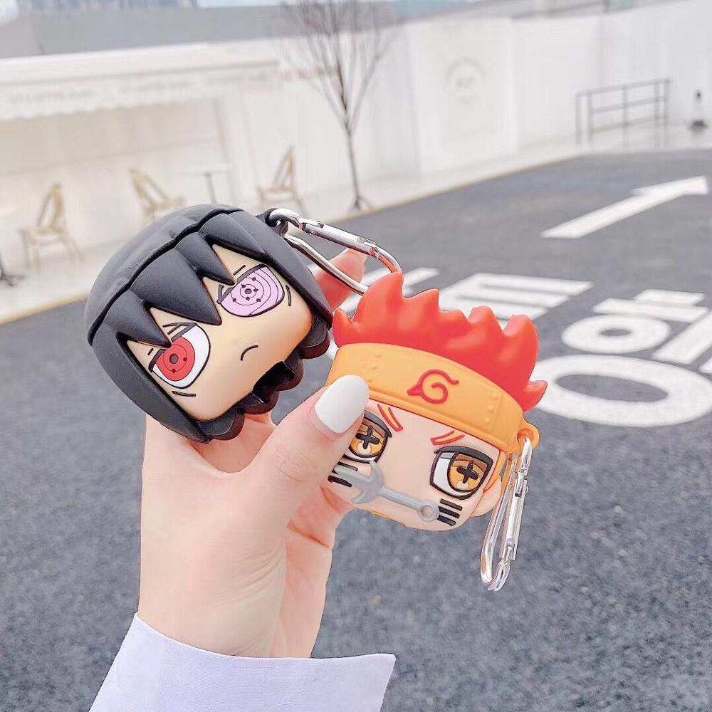 3D Japan Anime Cartoon NARUTO Kakashi Sasuke pain Gaara bluetooth headset Silicone case for airpods 1 2 Wireless charging cover