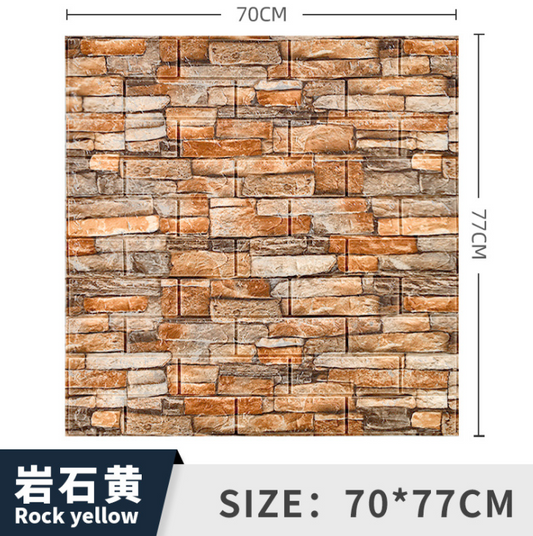 3D Wall Sticker Brick Pattern Wallpaper Self-Adhesive Waterproof