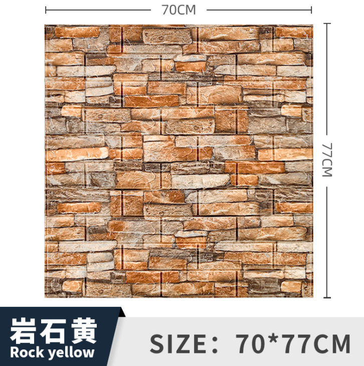 3D Wall Sticker Brick Pattern Wallpaper Self-Adhesive Waterproof