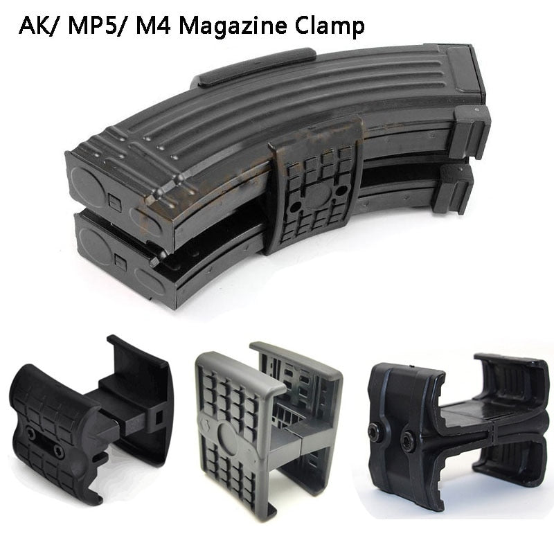 Tactical Rifle Dual Magazine Clip for AK 47 M4 MAG59 MP5 Hunting Parallel Connector Coupler Link Magazine Speed Loader