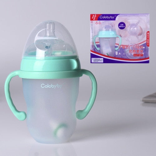 Baby Feeding Bottle Kids Cup Children Training Silicone Sippy Cute Drinking Water Straw Separation Weaning Newborn Hands-free