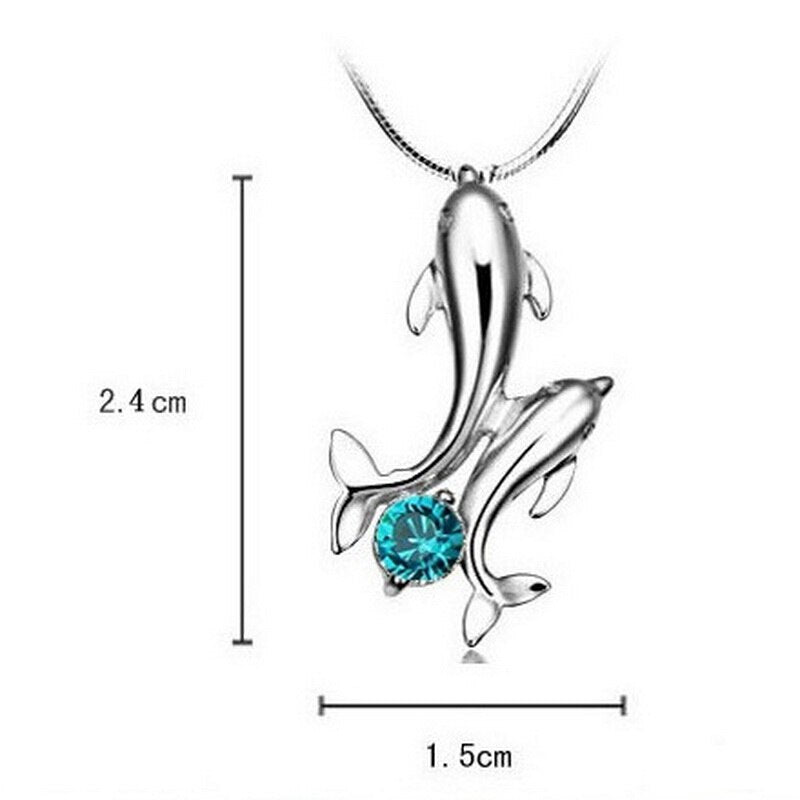 Double Dolphins Pendant Necklace (Private Listing)