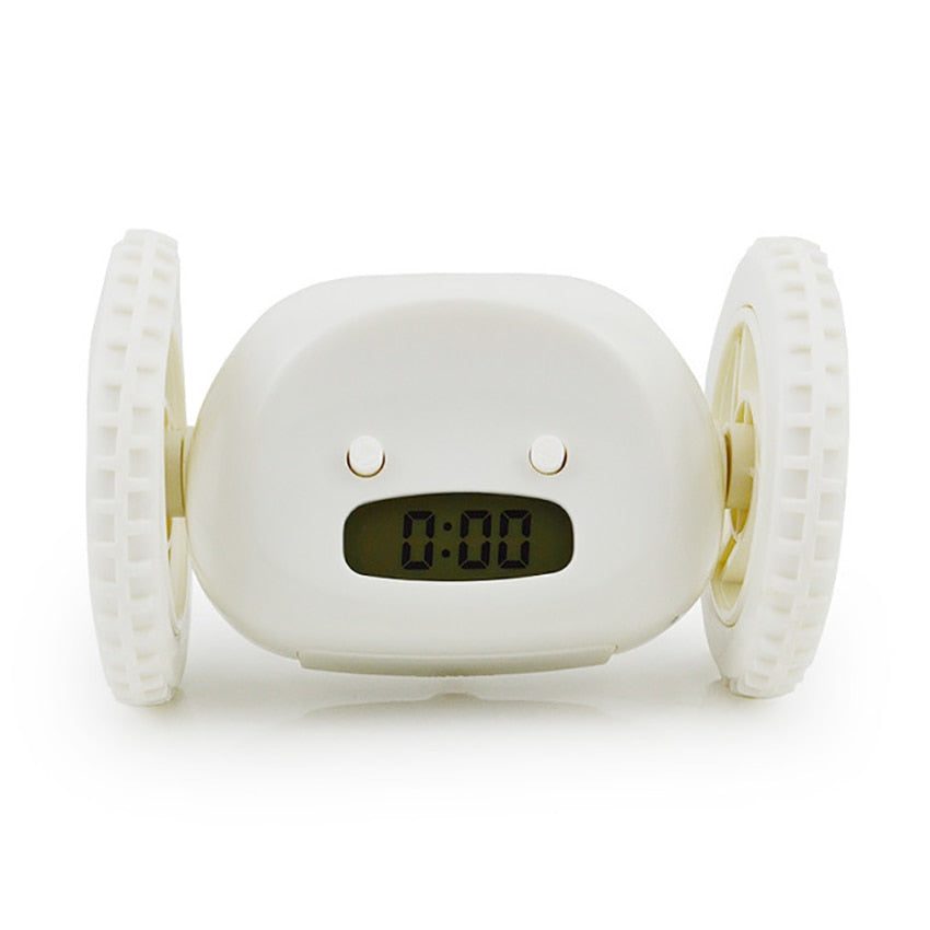 Wheels Alarm Clock with Backlit Extra Loud for Heavy Sleeper Adult or Kid Bedroom, Funny, Rolling, Run-away, Moving, Jumping