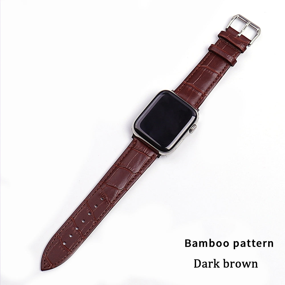 Brown Leather Band Loop Strap For Apple Watch 4 3 2 1 38mm 40mm , Men Leather Watch Band for iwatch 5 44mm 42mm Bracelet