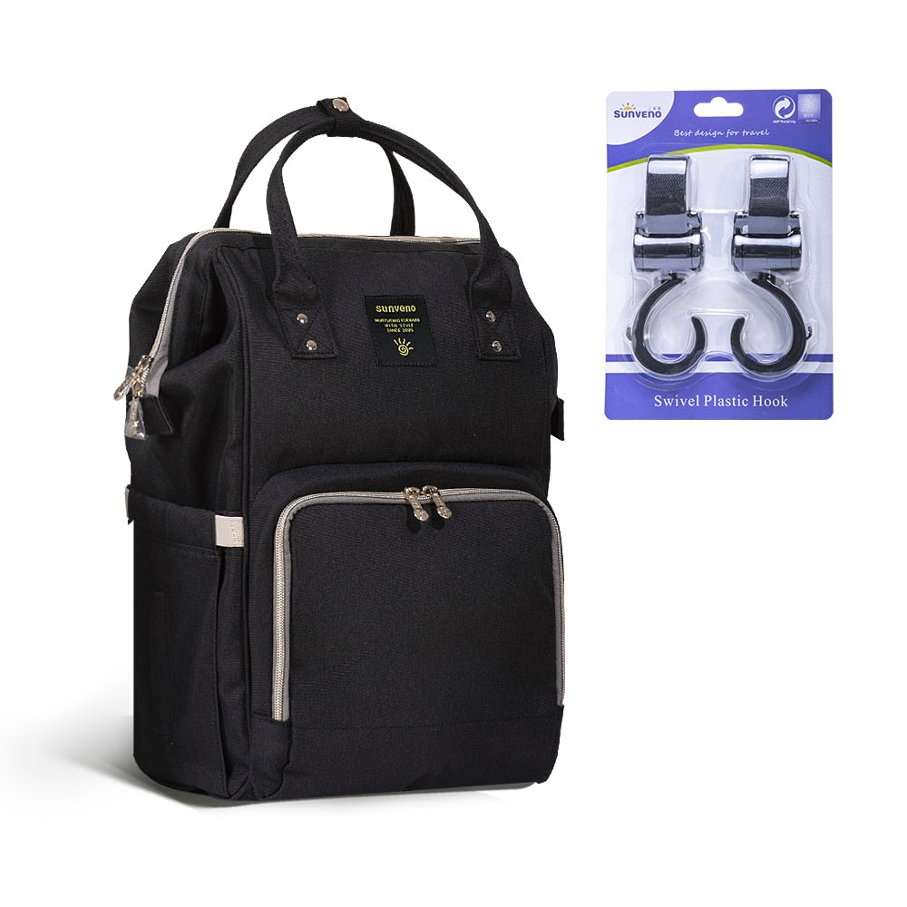 Sunveno Fashion Diaper Bag Backpack Baby Bags for Mom Designer Travel Bag Organizer Stroller Nappy Maternity Bag Baby Changing