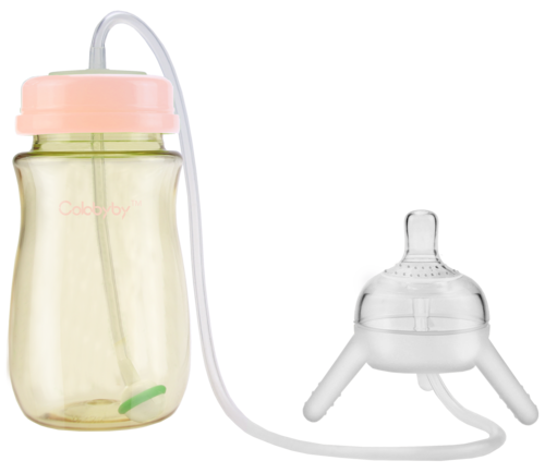 Baby Feeding Bottle Kids Cup Children Training Silicone Sippy Cute Drinking Water Straw Separation Weaning Newborn Hands-free