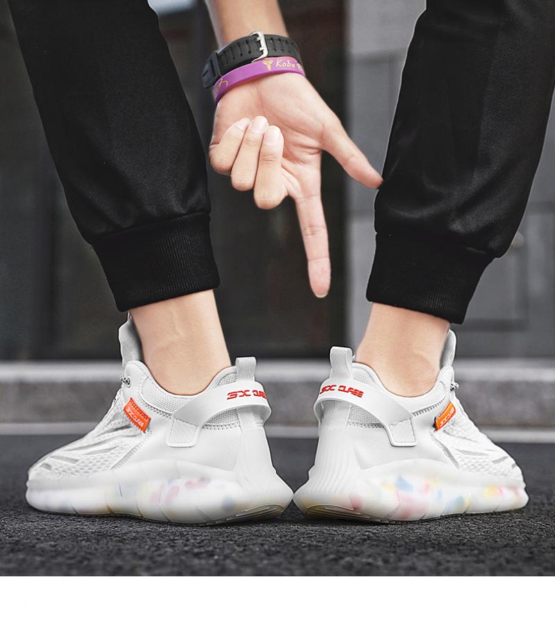 2021 Fashion New Men Sneakers High Quality Breathable Reflective Male Running Shoes Comfortable Thick Bottom Men Shoes