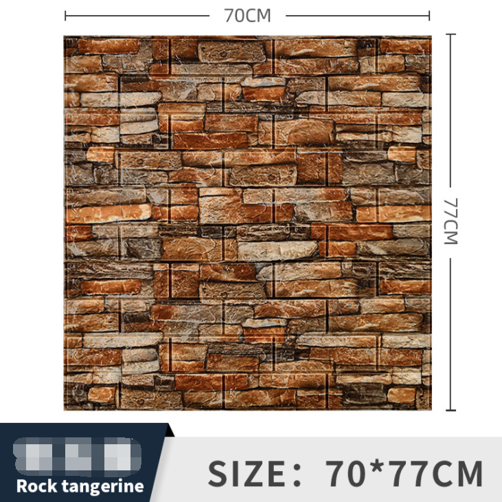 3D Wall Sticker Brick Pattern Wallpaper Self-Adhesive Waterproof