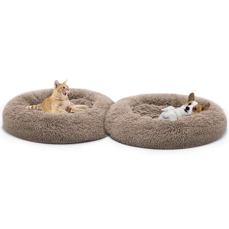 Calming Comfy Dog Bed Round Pet Lounger Cushion For Large Dogs Cat Winter Dog Kennel Christmas Puppy Mat