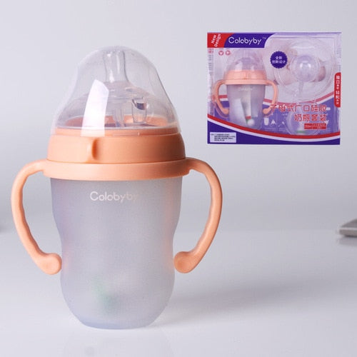 Baby Feeding Bottle Kids Cup Children Training Silicone Sippy Cute Drinking Water Straw Separation Weaning Newborn Hands-free