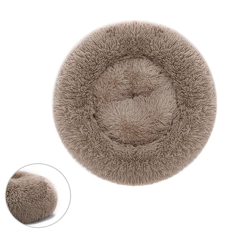 Calming Comfy Dog Bed Round Pet Lounger Cushion For Large Dogs Cat Winter Dog Kennel Christmas Puppy Mat