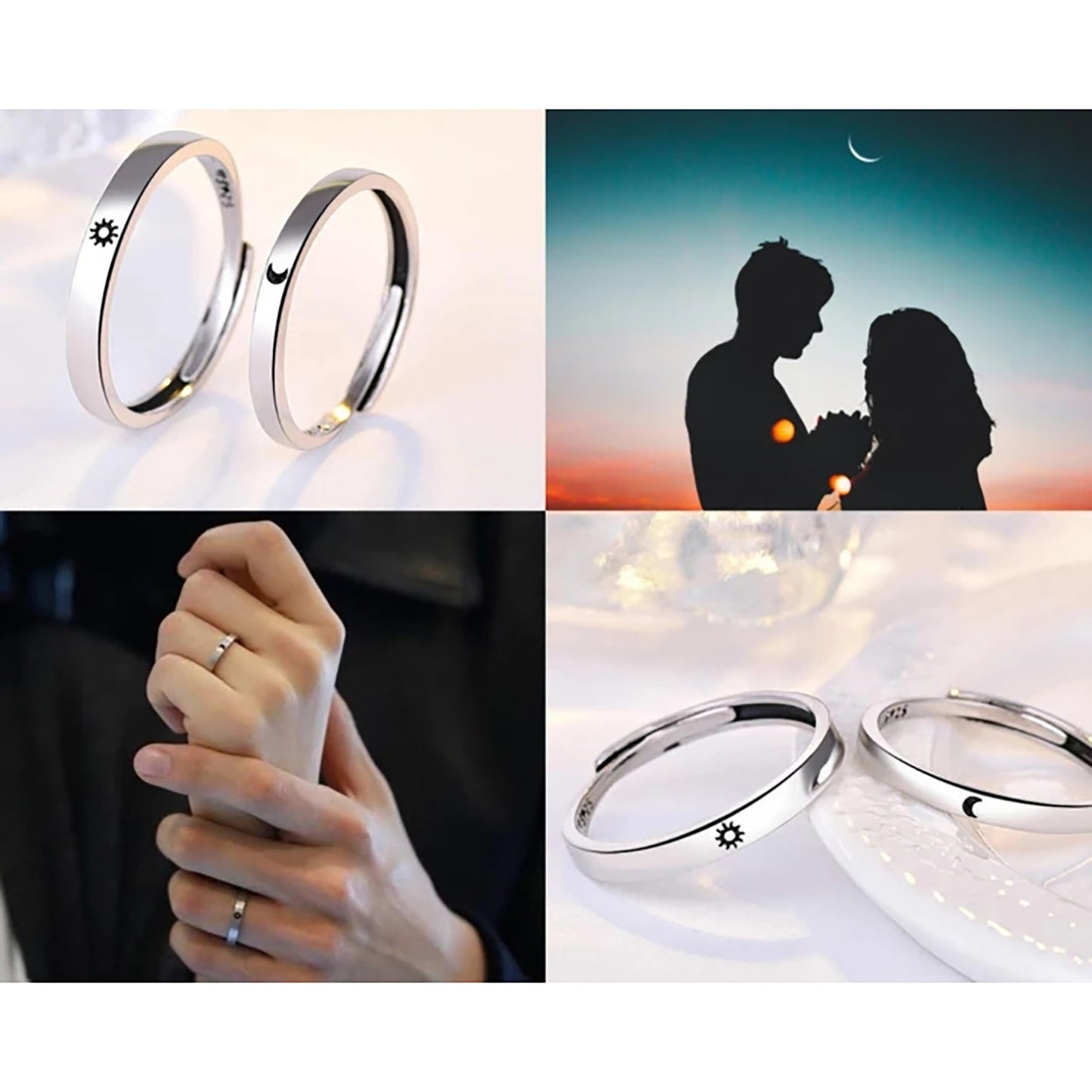 You Are My Sun & Moon Ring Set Plated Couples Promise Rings Vintage Ring Simple Metal Ring As A Valentine's Day Gift