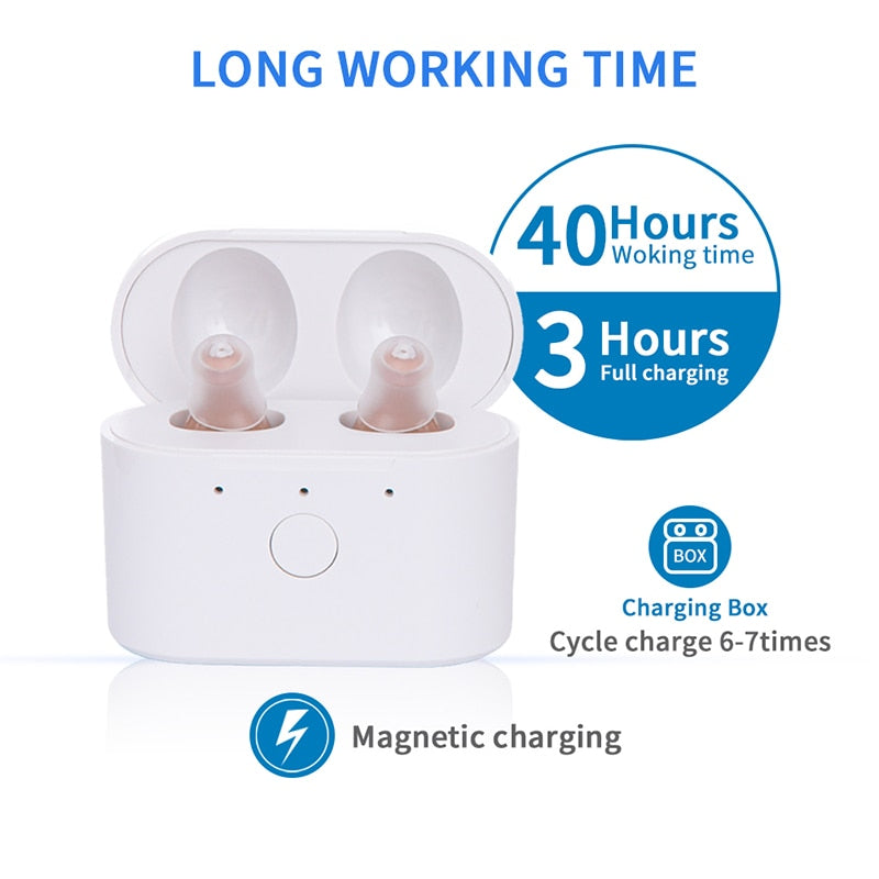 C400 Digital Hearing Aid USB Tpye C Rechargeable Mini In Ear Invisible Hearing Aids Assistant Adjustable Tone Sound Amplifier