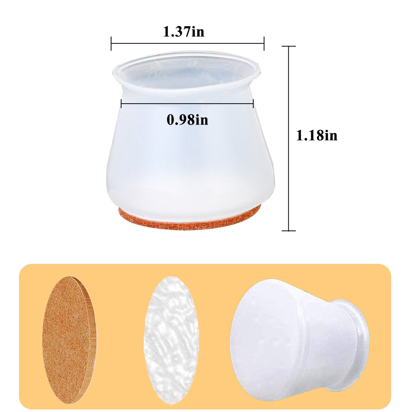 16pcs Silicon Furniture Leg Protection Cover Table Feet Pad Floor Protector For  Chair Leg Floor Protection Anti-slip Table Legs