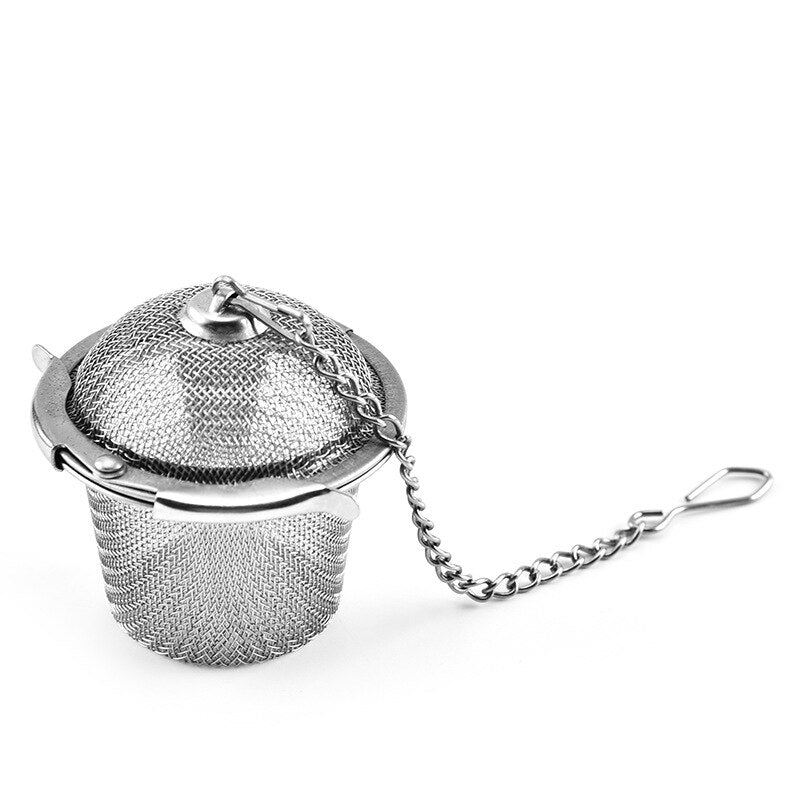1 PCS New Essential Stainless Steel Ball Tea Infuser Mesh Filter Strainer w/hook Loose Tea Leaf Spice Home Kitchen Accessories
