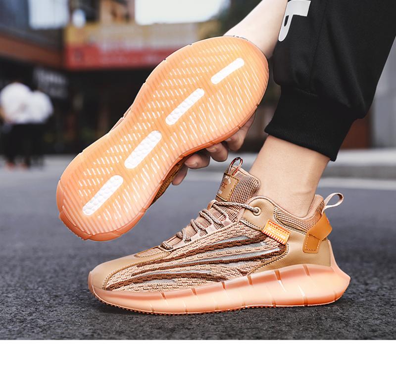 2021 Fashion New Men Sneakers High Quality Breathable Reflective Male Running Shoes Comfortable Thick Bottom Men Shoes