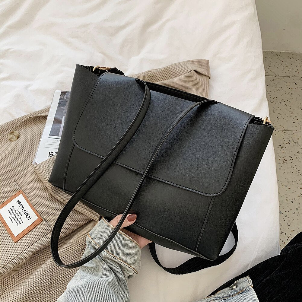 Big Capacity PU Leather Handbag Bags for Women 2021 Tend Branded Large Shoulder Handbags Women's Crossbody Purses