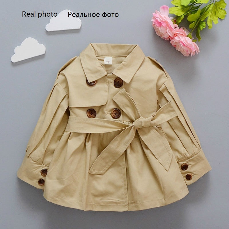 Baby Jacket Casaco Infantil Girl Baby Coat 2019 Spring Baby Jas Trench Double Breast Windbreaker for Girl Kids Jacket For 1-4T