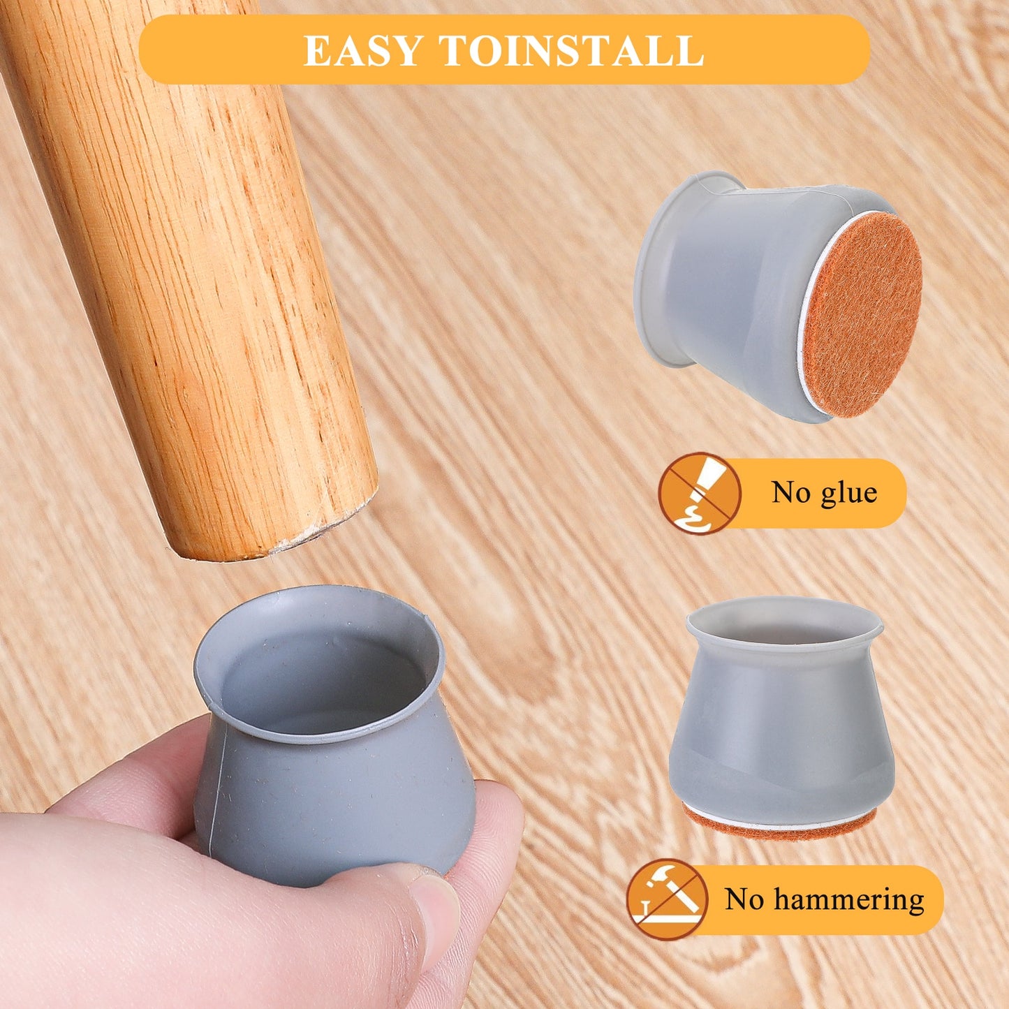 16pcs Silicon Furniture Leg Protection Cover Table Feet Pad Floor Protector For  Chair Leg Floor Protection Anti-slip Table Legs