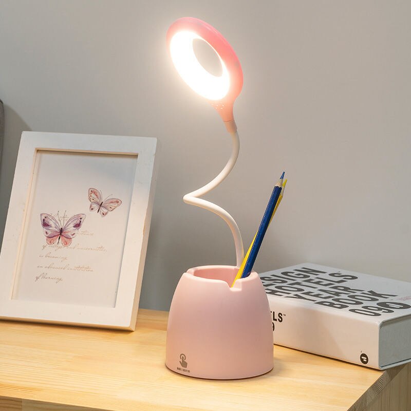 Table Lamp Leds USB Touch Night Light Stepless Dimming Desk Light Eye Protection Learning  Multi-Function Bracket Pen Holder