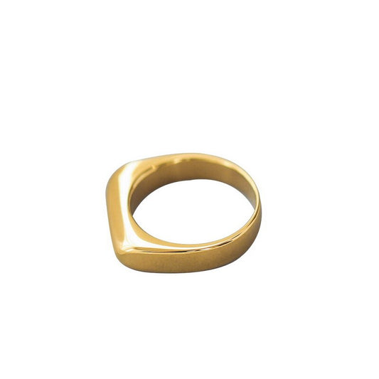 2021 Hot Sell Fashion Square Plain Ring 18 K Gold Plated Man Woman Finger Ring 316 Titanium Stainless Steel Jewelry Never Fade