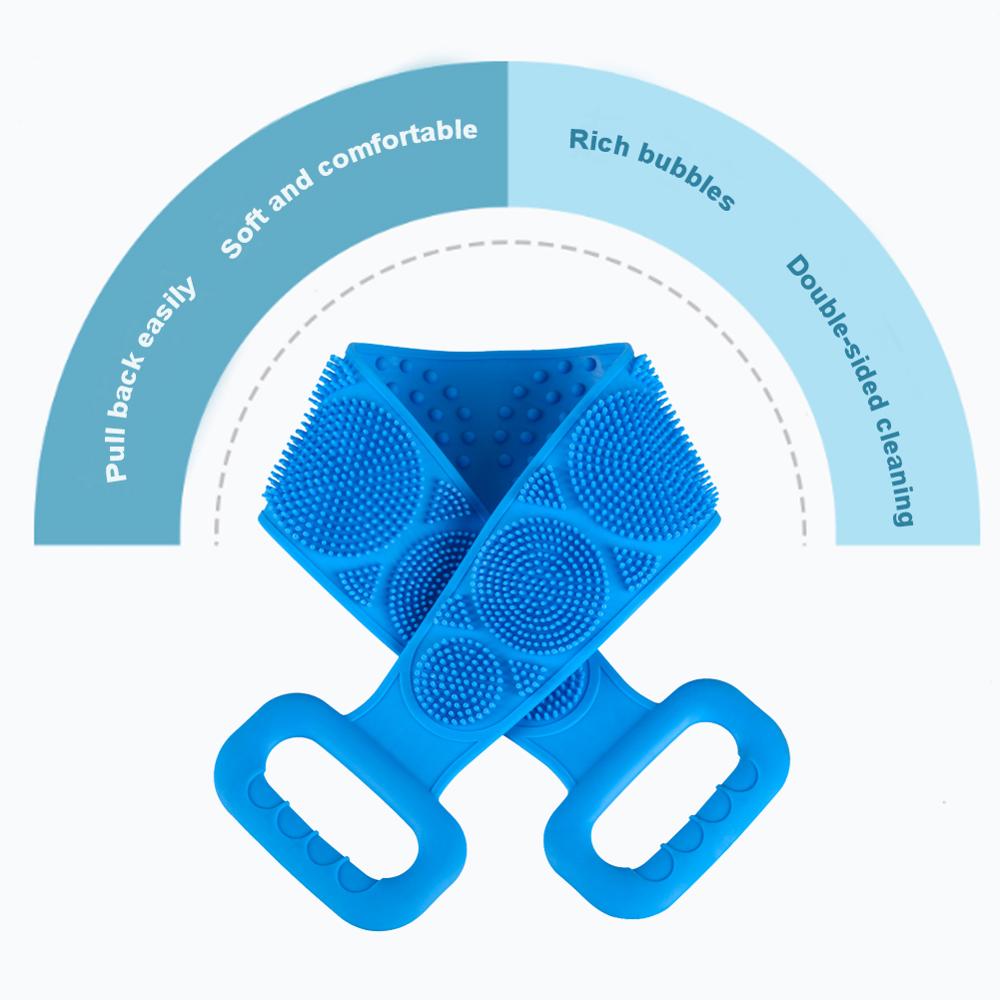 60cm Magic Silicone Brushes Bath Towels Rubbing Back Peeling Body Massage Shower Extended Scrubber Skin Clean Shower Brushes