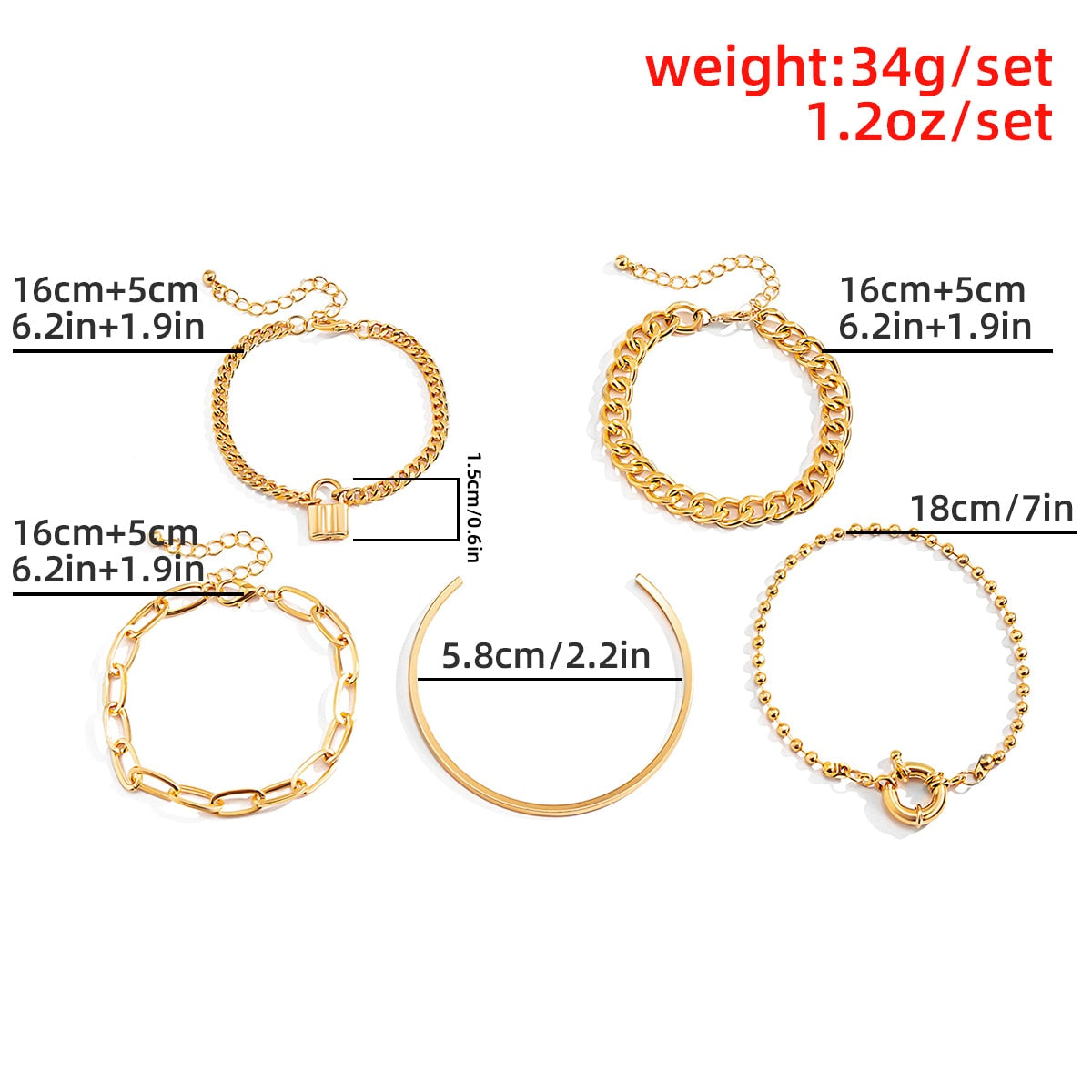 5Pcs/Set Bohemian Bracelets Set for Women