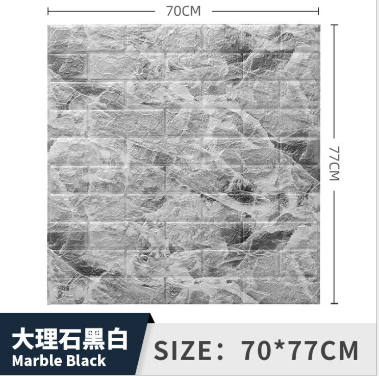 3D Wall Sticker Brick Pattern Wallpaper Self-Adhesive Waterproof