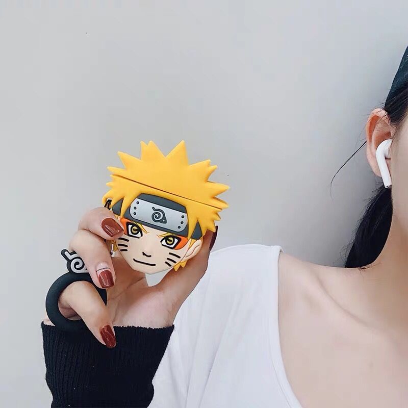 3D Japan Anime Cartoon NARUTO Kakashi Sasuke pain Gaara bluetooth headset Silicone case for airpods 1 2 Wireless charging cover
