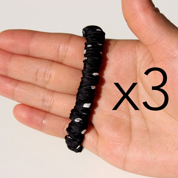 100% Pure Silk Skinnies Scrunchie Set Hair Bow Ties Ropes Bands Skinny Scrunchy Elastics Ponytail Holders for Women Girls