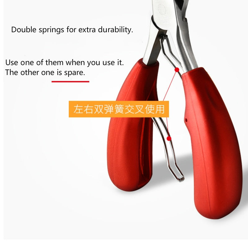 1 pcs Double Spring Plastic Handle Fingernail &Toenail Cuticle Nipper Trimming Cutter Scissor Plier Nail Clipper Cutter Tool