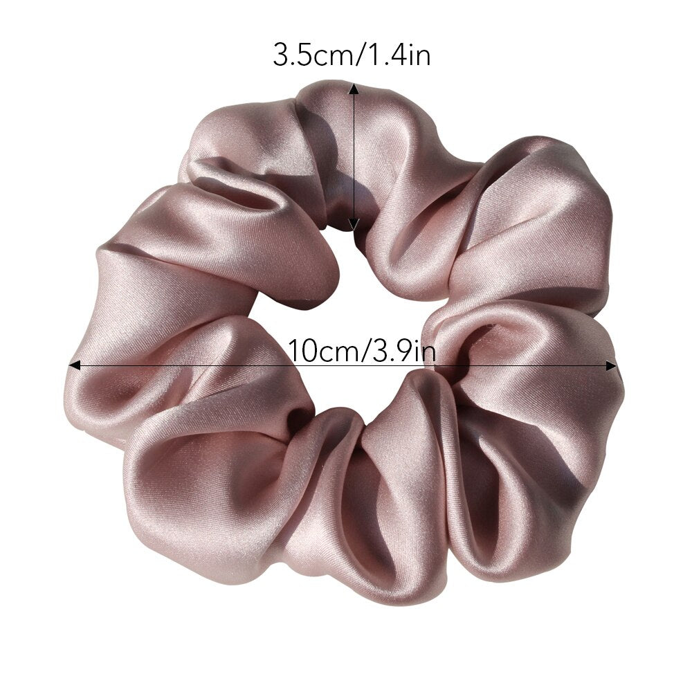 100% Pure Silk Large Scrunchies Ropes Hair Bands Ties Elastics Ponytail Holders for Women Girls Hair Accessories 19 Momme 3.5CM