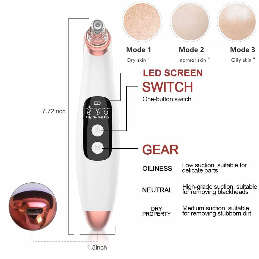 Visible Camera Blackhead Remover Face Deep Nose Cleaner Pore Acne Pimple Removal Vacuum Suction Facial Beauty Clean Skin Tool