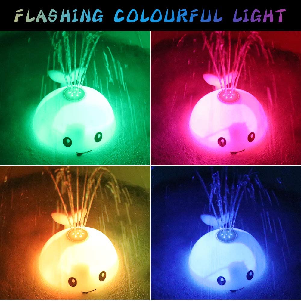 Baby Bath Toys Spray Water Shower Swim Pool Bathing Toys for Kids Electric Whale Bath Ball with Light Music LED Light Toys Gift