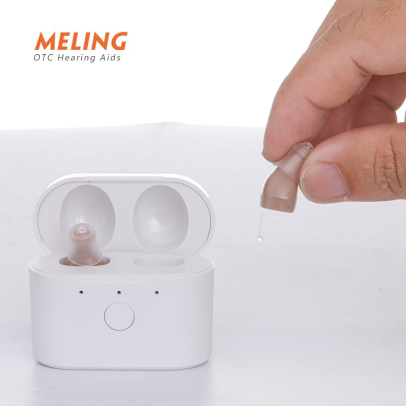 C400 Digital Hearing Aid USB Tpye C Rechargeable Mini In Ear Invisible Hearing Aids Assistant Adjustable Tone Sound Amplifier