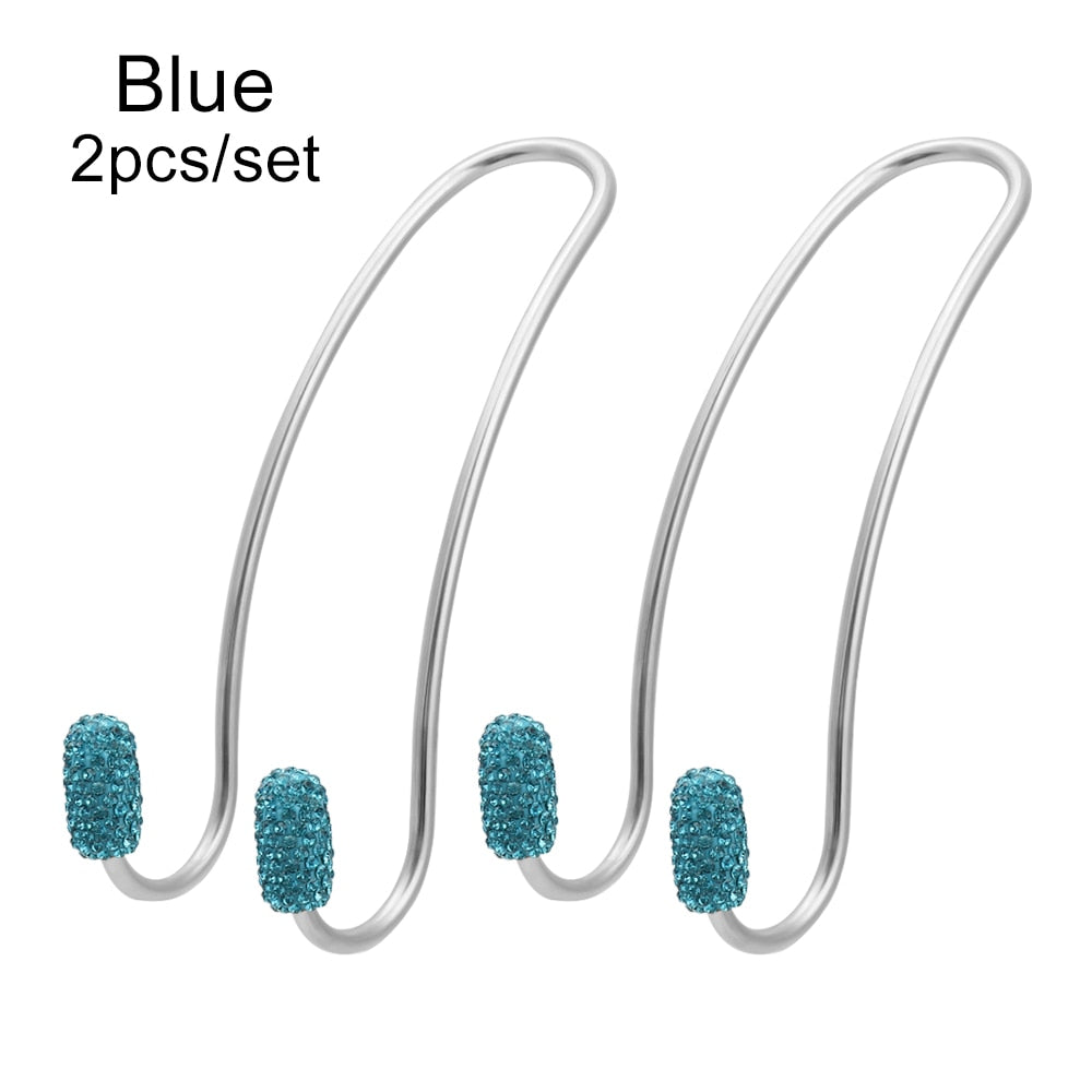 2 Pack Universal Seat Back Organizers Bling Diamond Car Headrest Bag Hangers Strong Durable Auto Back Seat Storage Hooks