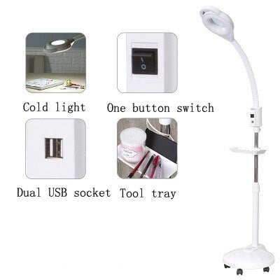Beauty salon makeup lamp LED cold light lamp magnifying glass tattoo lamp beauty lamp manicure tattoo eye shadowless floor lamp