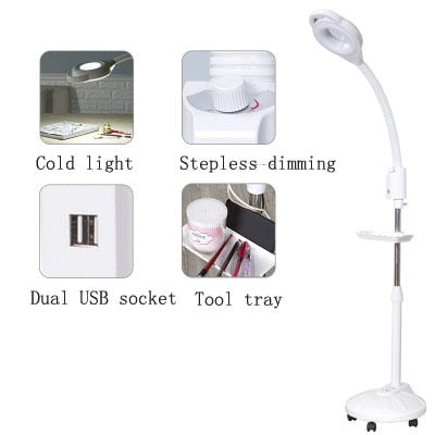 Beauty salon makeup lamp LED cold light lamp magnifying glass tattoo lamp beauty lamp manicure tattoo eye shadowless floor lamp