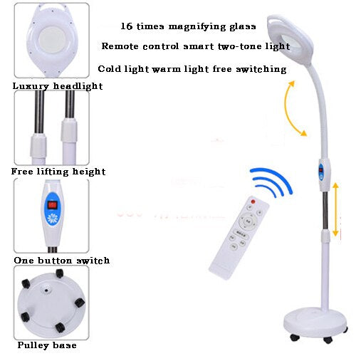 Beauty salon makeup lamp LED cold light lamp magnifying glass tattoo lamp beauty lamp manicure tattoo eye shadowless floor lamp