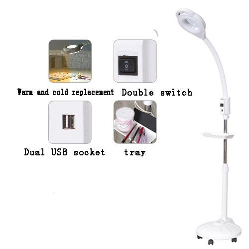 Beauty salon makeup lamp LED cold light lamp magnifying glass tattoo lamp beauty lamp manicure tattoo eye shadowless floor lamp