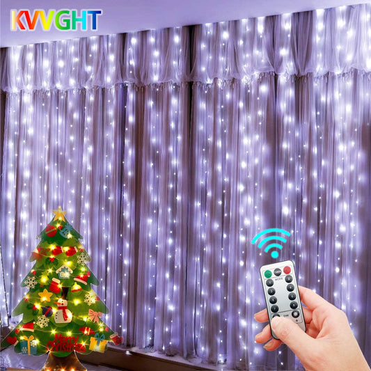 Christmas Decoration for Home Led Curtain Lights for Wedding/Navidad/Mariage/Holiday/BedRoom/Natal/Cortinas 2022 Happy New Year