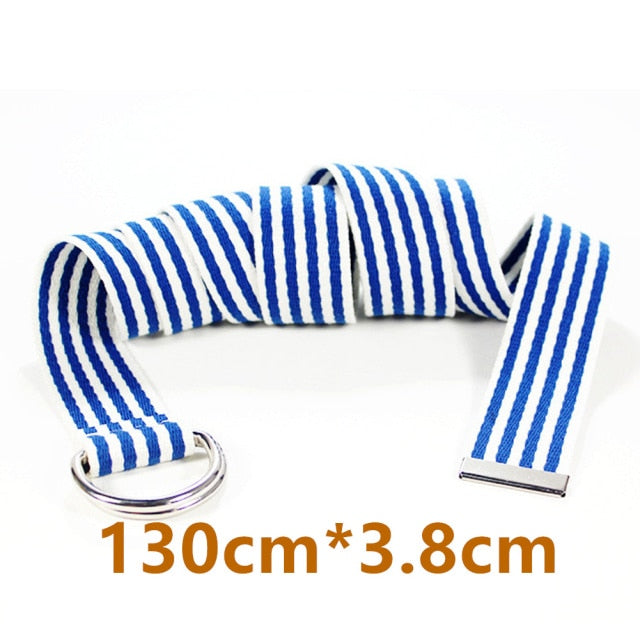 Bohemian Print Canvas Belt For Women Metal D Ring Buckle Harajuku Waist Strap Jean Dress Trouser Female Men Decoration Waistband