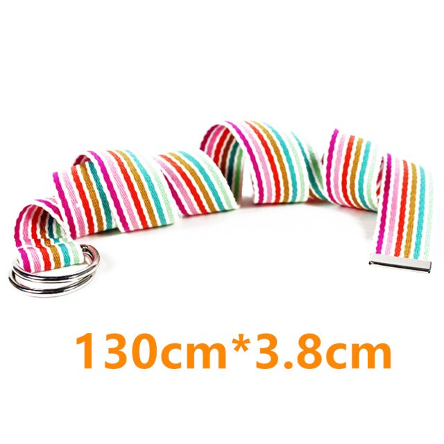 Bohemian Print Canvas Belt For Women Metal D Ring Buckle Harajuku Waist Strap Jean Dress Trouser Female Men Decoration Waistband