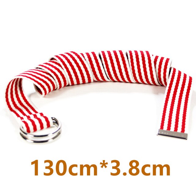 Bohemian Print Canvas Belt For Women Metal D Ring Buckle Harajuku Waist Strap Jean Dress Trouser Female Men Decoration Waistband