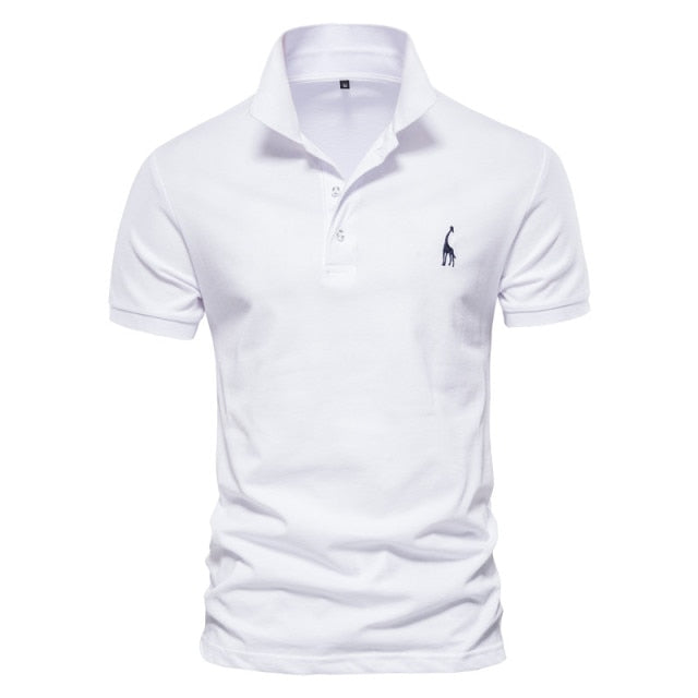 AIOPESON New Man Polo Shirt Mens Casual Deer Embroidery 35% Cotton Polo shirt Men Short Sleeve High Quantity polo men