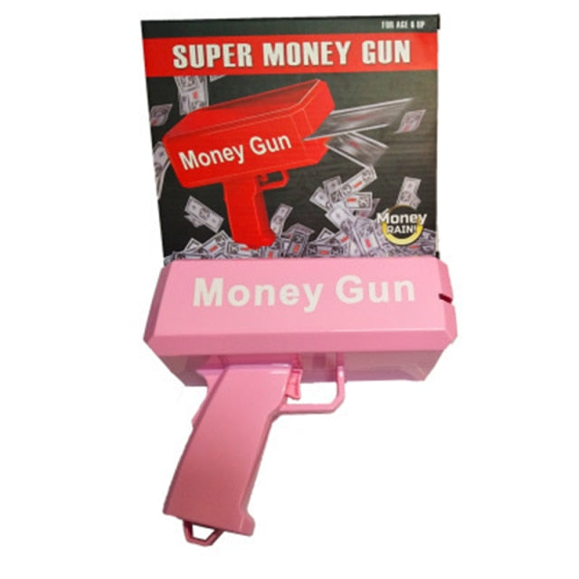 100PCS Bills Make It Rain Super Money Gun Spray Red Cash Gun Funny Toys Party Game Outdoor Fun Fashion Gift Party Supply