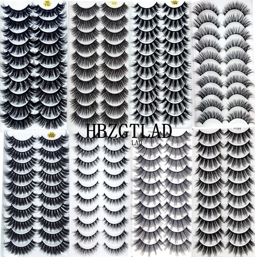 2-10 Pairs 3D Mink Lashes Natural Thick Long False Eyelashes Dramatic Volume Fake Lashes Makeup Eyelash Extension Silk Eyelashes