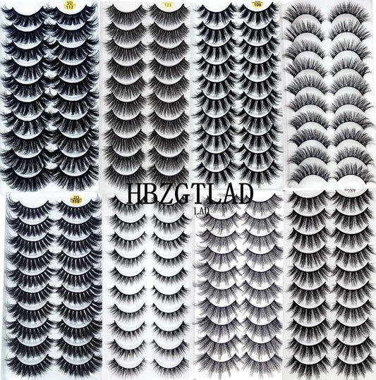 2-10 Pairs 3D Mink Lashes Natural Thick Long False Eyelashes Dramatic Volume Fake Lashes Makeup Eyelash Extension Silk Eyelashes